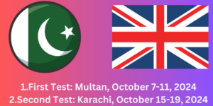 England vs Pakistan Test Series 2024